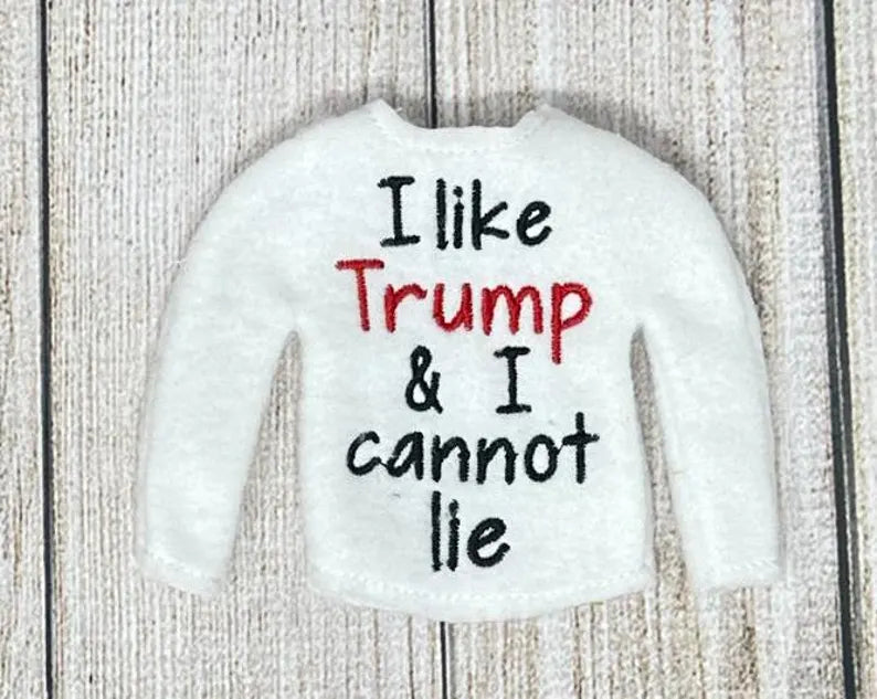 Trump Elf Sweater, Doll Clothing, Political Shirt, Elf Props, Elf Dress Up